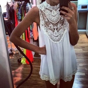 White Lace Mini Dress